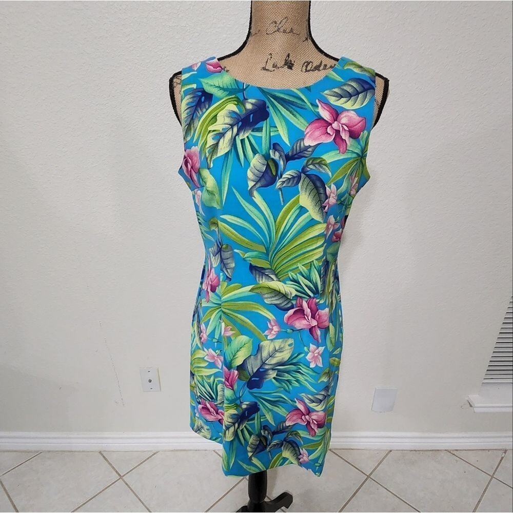 RONNI Nicole petite tropical floral Shatner dress‎ size 8p